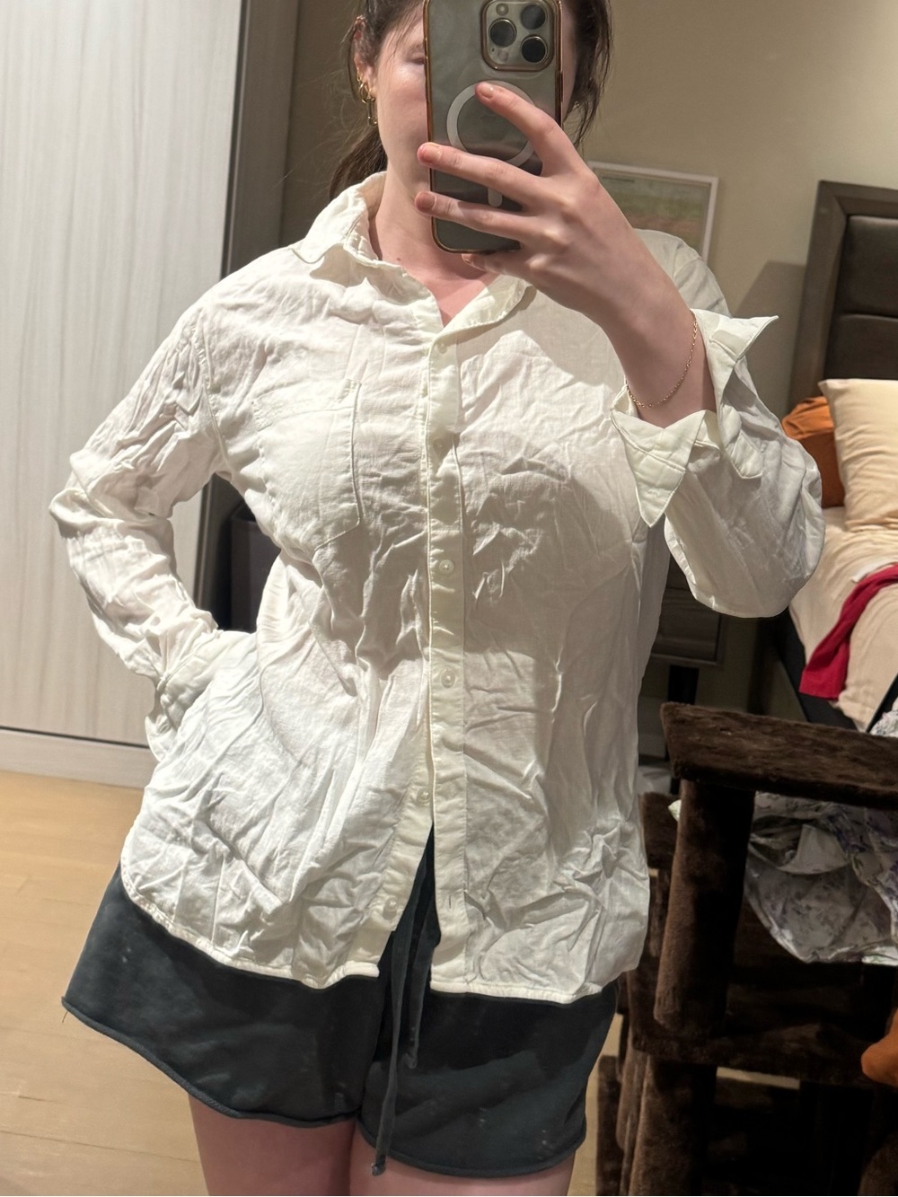 Old Navy White Button-Down Shirt